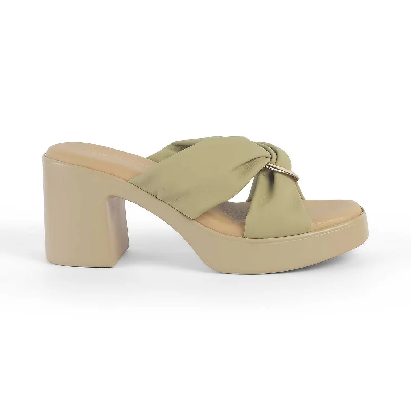 Wandering freely Tresmode Molin Green Women's Dress Block Heel Sandals