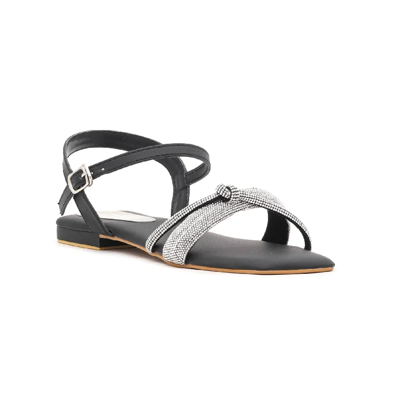 Romantic And Fresh Black Fancy Sandal FN5455