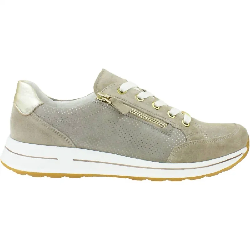 Street Style Suit Women's Oleanna Sneakers In Sand/platinum Suede