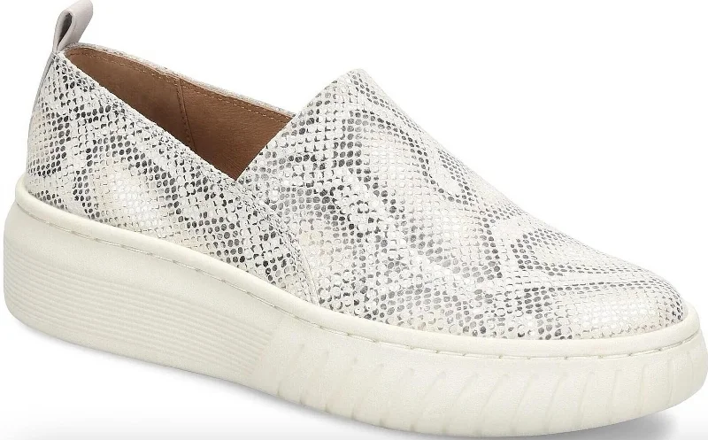 Trendy Items Potina Snake Slip-On Sneakers In White/light Grey