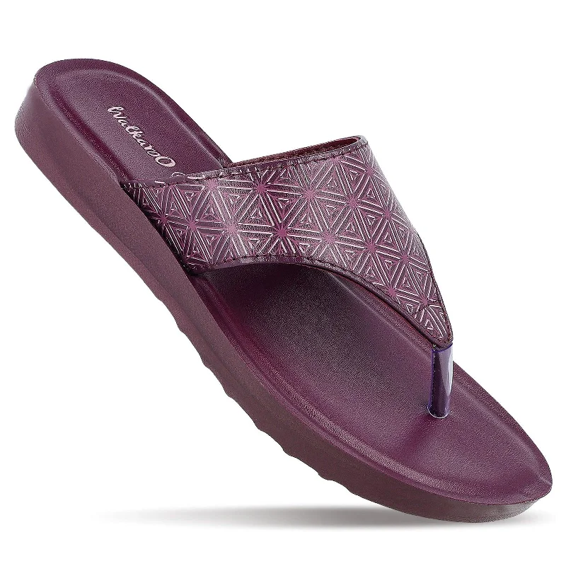 Floral Prints Women's Daily Wear Sandals  - WL7168 Dark Grape