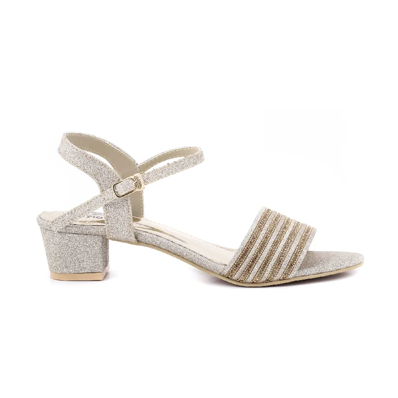 Street Show-off Style Golden Color Fancy Sandals FN4776