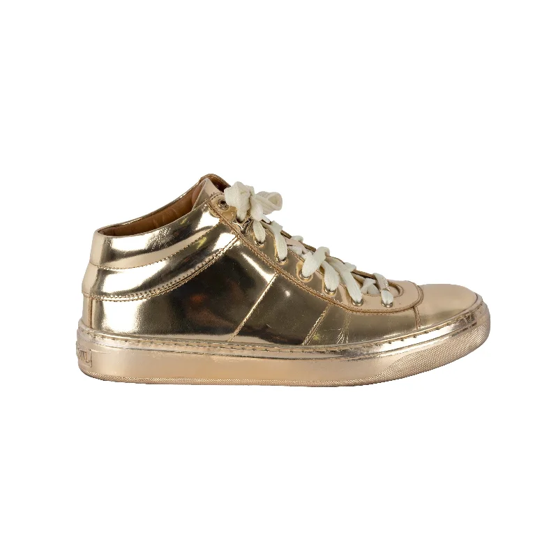Multi-functional style Jimmy Choo Belgravia Metallic Gold Sneakers