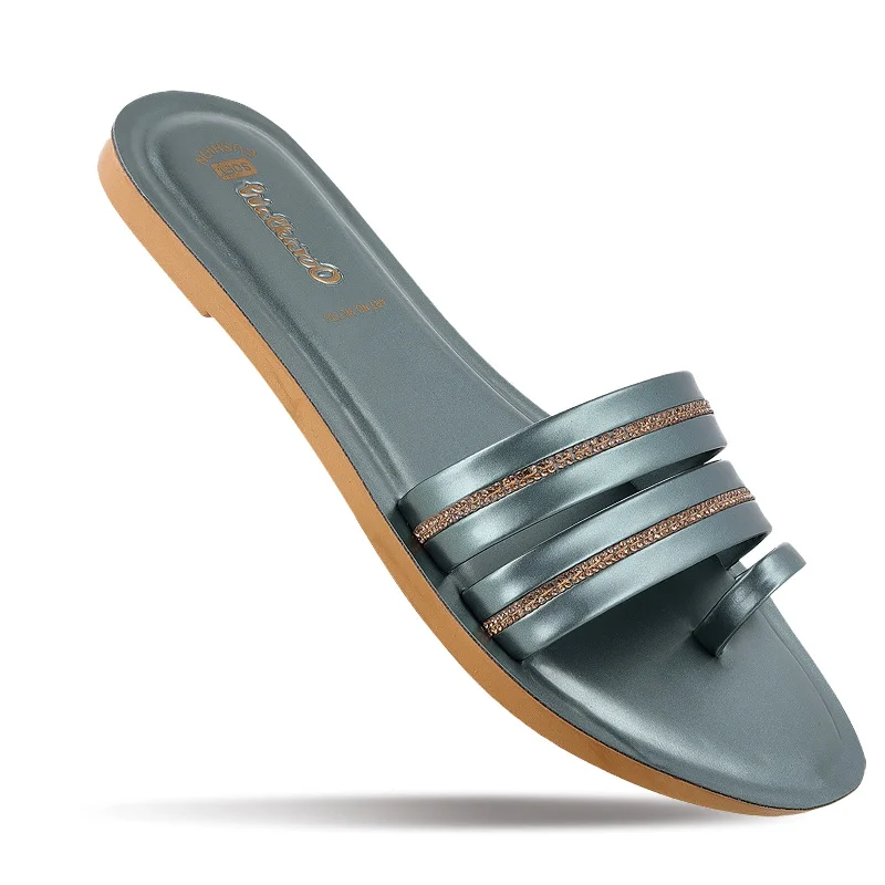 Round neck design Women's Slide Sandals  - WL7565 Teal Blue