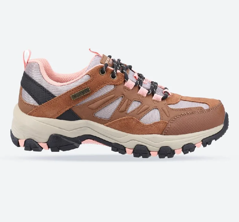 Elegant And Lazy Women's Wide Fit Skechers SK167003 Selmen West Highland Hiking Sneakers - Brown/Tan
