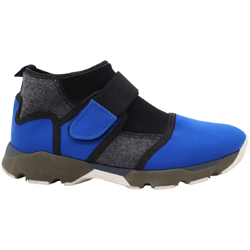 Beautiful Romance Marni Stretch Fabric Sock Velcro Sneakers in Blue Neoprene