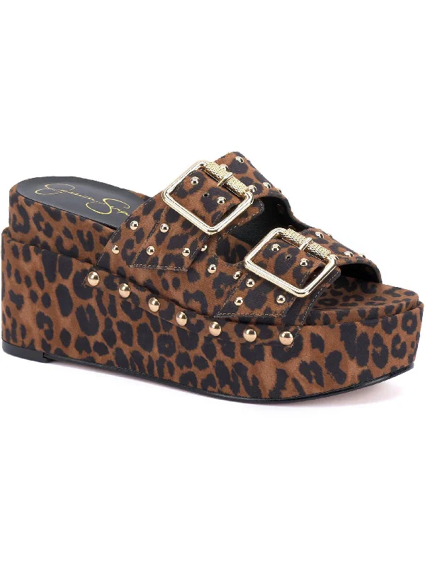 Customized Version Cyriss2 Womens Denim Buckle Flatform Sandals