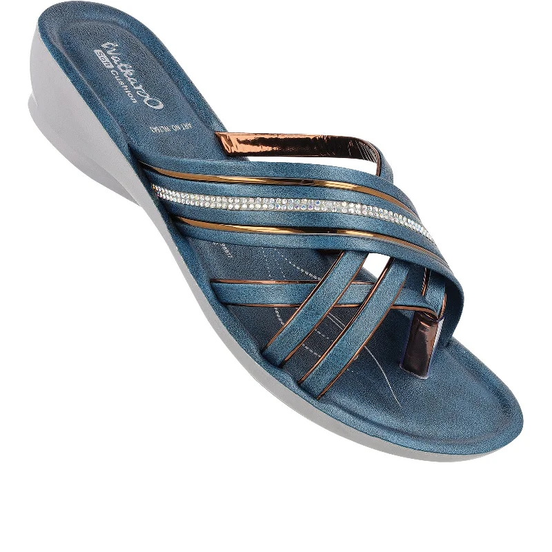 High-quality Fabrics Women's Daily Wear Sandals - WL7643 Peacock Blue