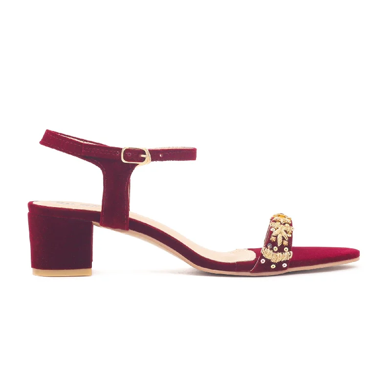 Comfortable And Simple Maroon Fancy Sandal FN5508