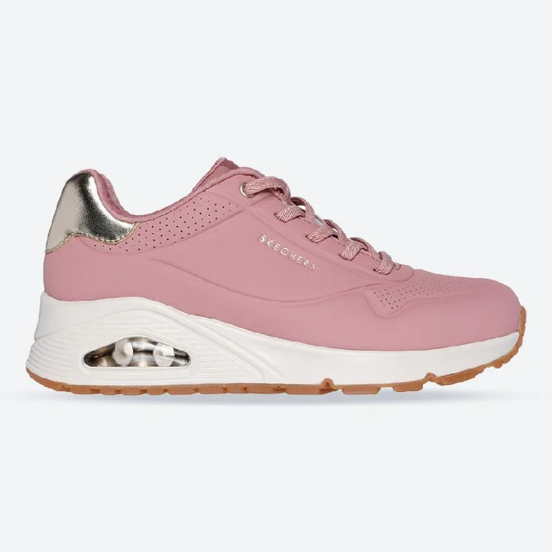 Bottom And Versatile Women's Wide Fit Skechers 155196 Uno Shimmer Away Sneakers