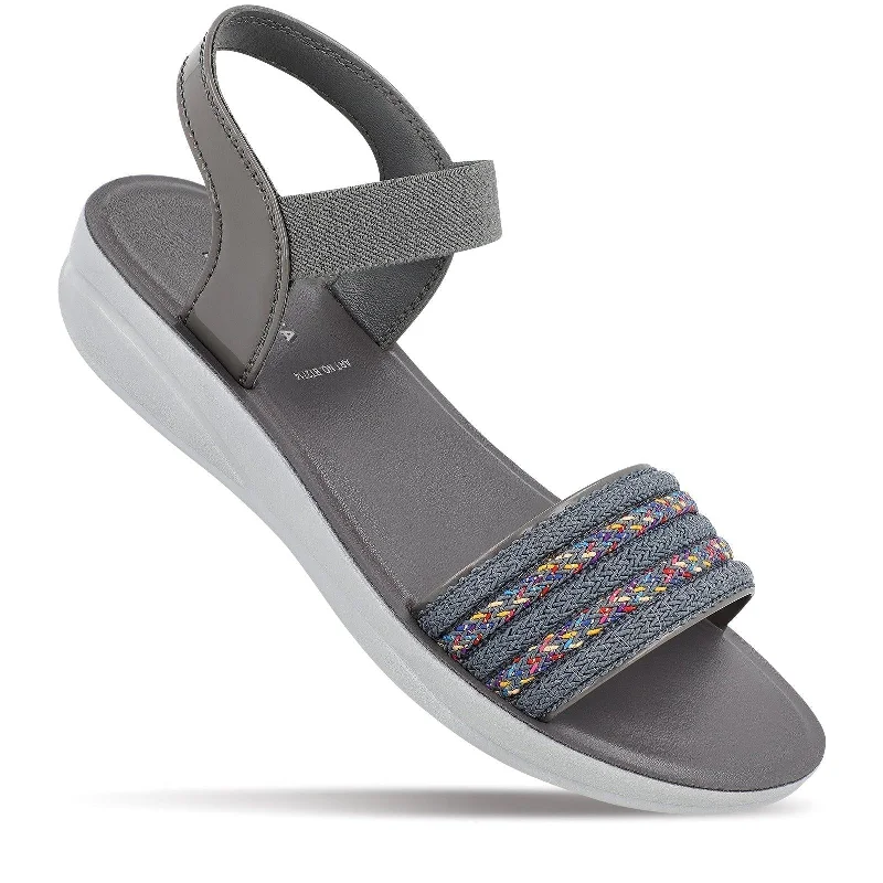 Sports High Waist Style Blue Tyga Womens Ankle Strap Heel Sandal  - BT2714 Grey