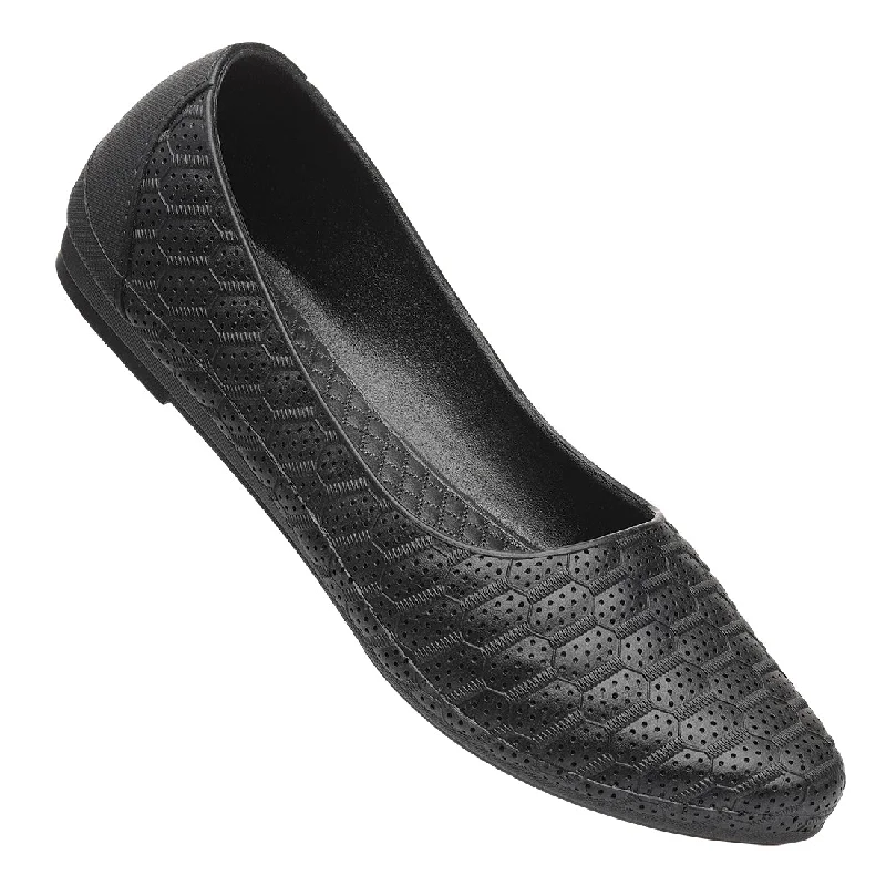 High-end atmosphere Walkaroo Go Womens Melange Belly Shoes - 12801 Black