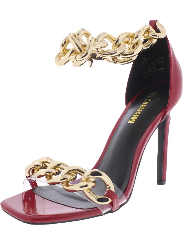 Street Style Milagros Womens Faux Leather Ankle Wrap Evening Sandals