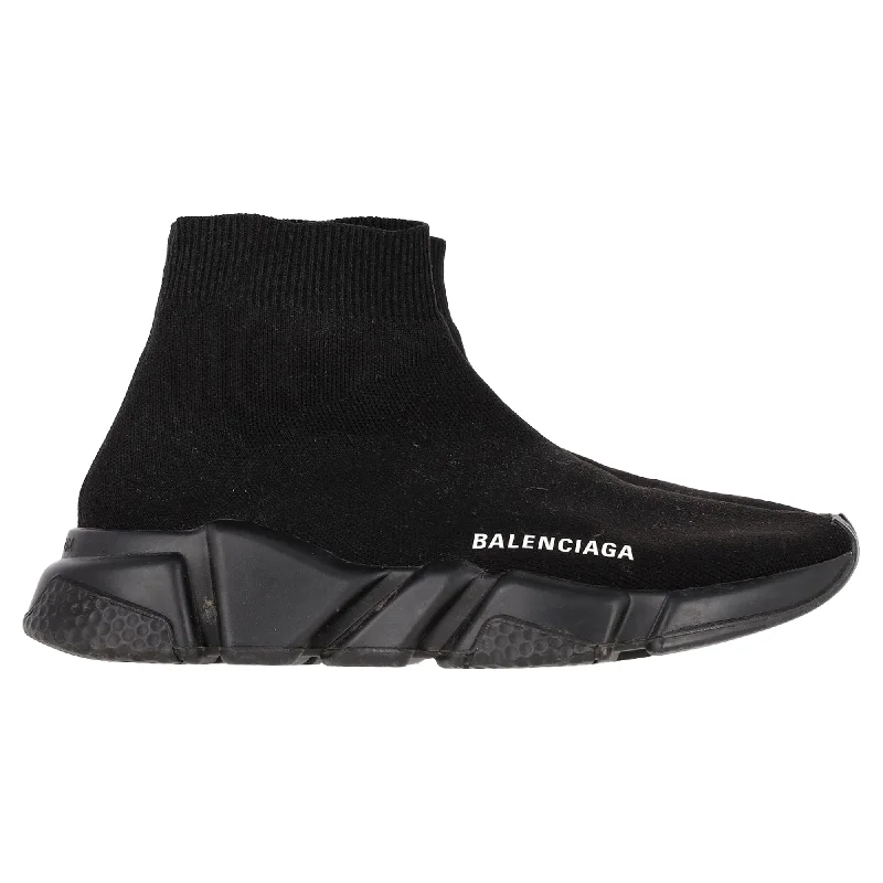 Casual And Versatile Balenciaga Speed Trainer in Black Polyester