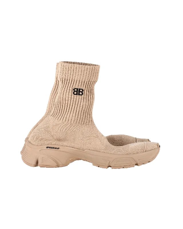 Leisure Travel Balenciaga 3.0 Sock Sneakers in Beige Polyester