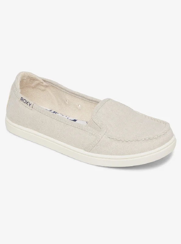 Knitted Design Minnow Slip-On Shoes - Oatmeal