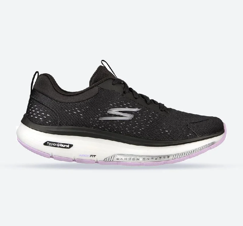 Printed pattern Women's Wide Fit Skechers 124933  Go Walk Workout Walker Sneakers - Black/Lavender