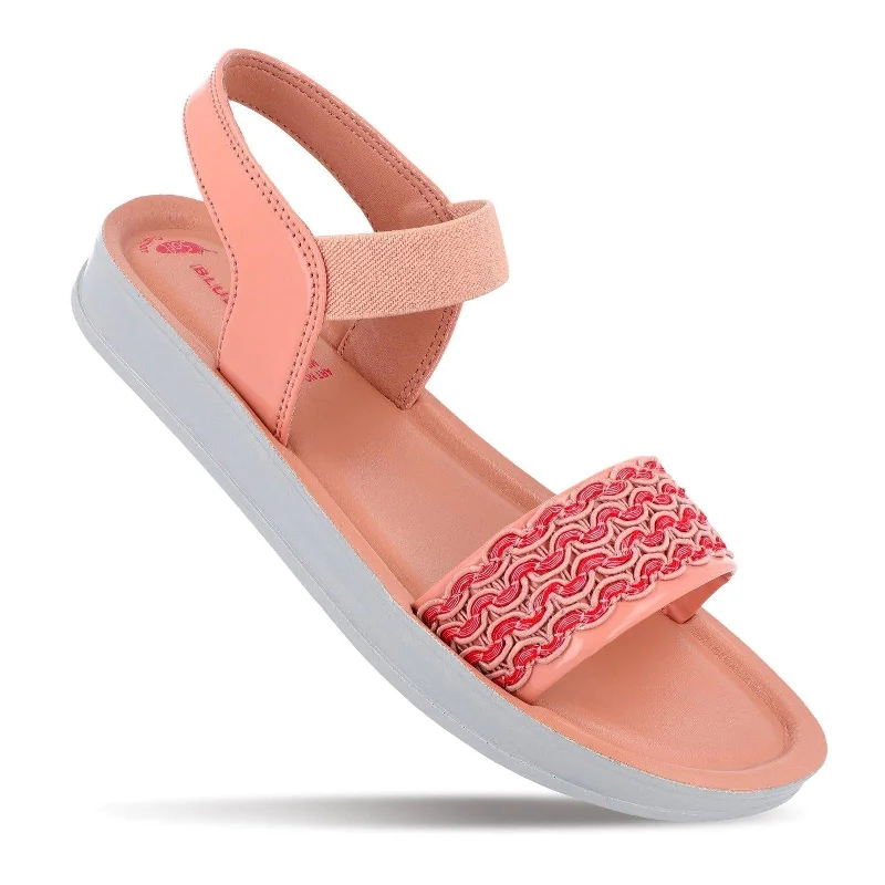 Knowledge And Elegance Blue Tyga Womens Embellished Flatform Sandals  - BT2712 Peach
