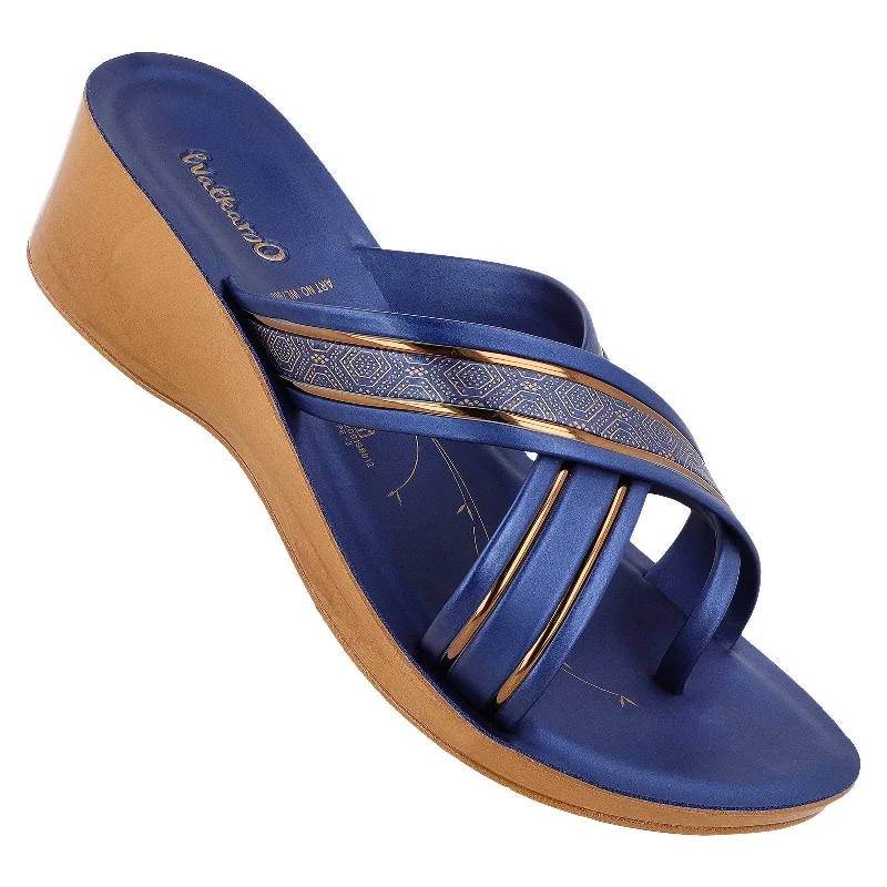 Wandering freely Women's Daily Wear Sandal  - WL7666 Navy Blue