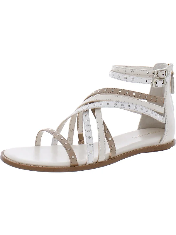 Warm and substantial Dirrazo Womens Leather Studded Gladiator Sandals
