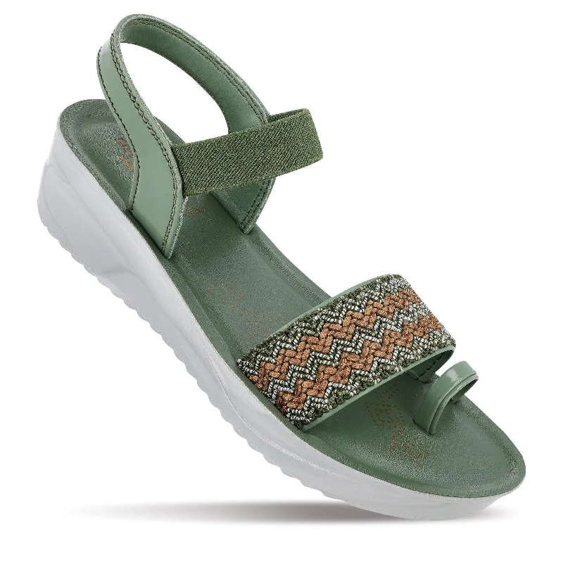 Sports suit style Blue Tyga Womens Solid Thong Sandals  - BT2724 Green