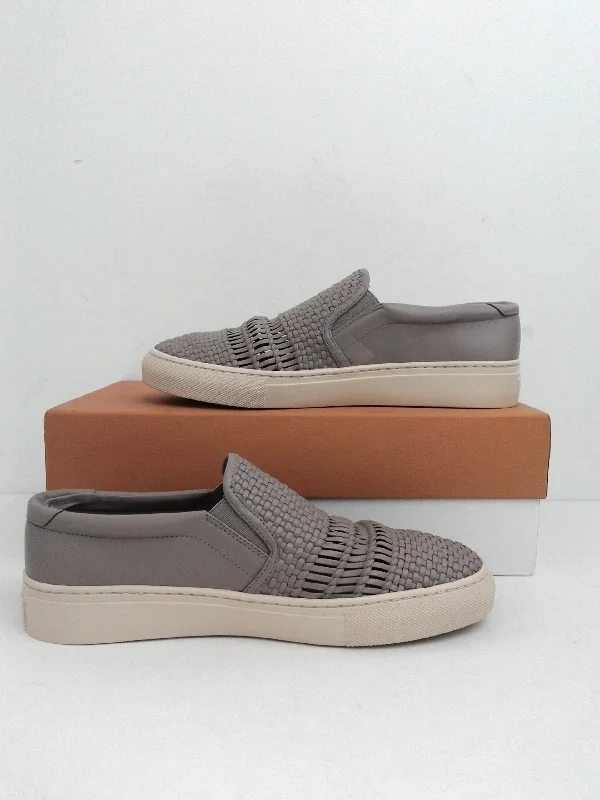 Romantic And Fresh Via Spiga Women's Sara Oat Leather Slip-On Grey Sneakers Size 8 M