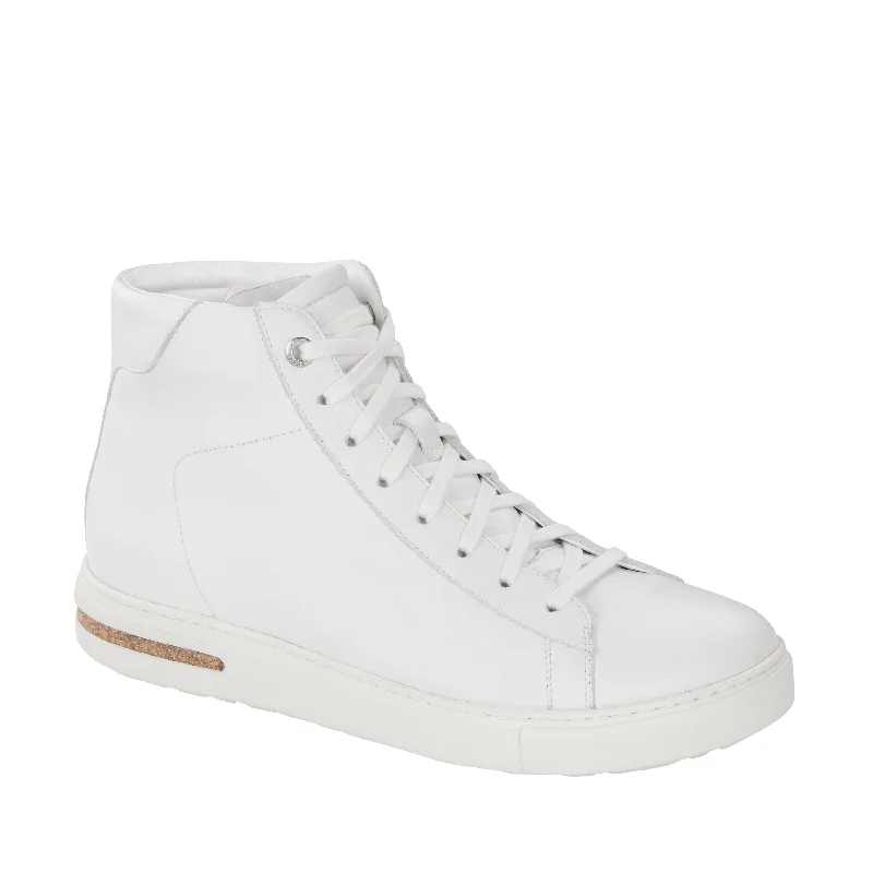 Single-shoulder Neck Design Bend Mid White Smooth Leather