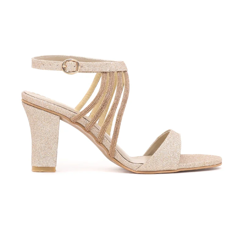 Fashionable And Versatile Golden Fancy Sandal FN5658
