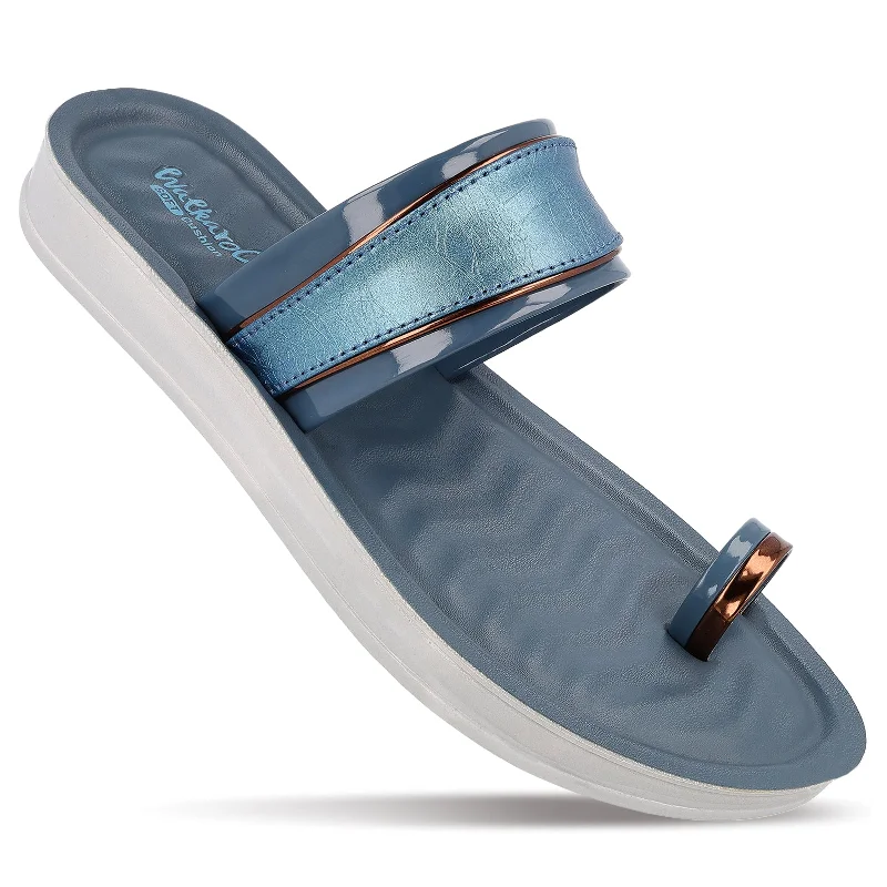 High-waisted pants style Women's Daily Wear Sandals - WE2346 Teal Blue