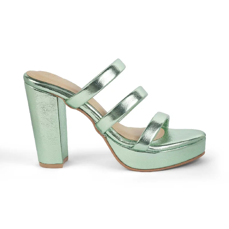 Casual Street Tresmode Roxy Green Women's Dress Block Heel Sandals