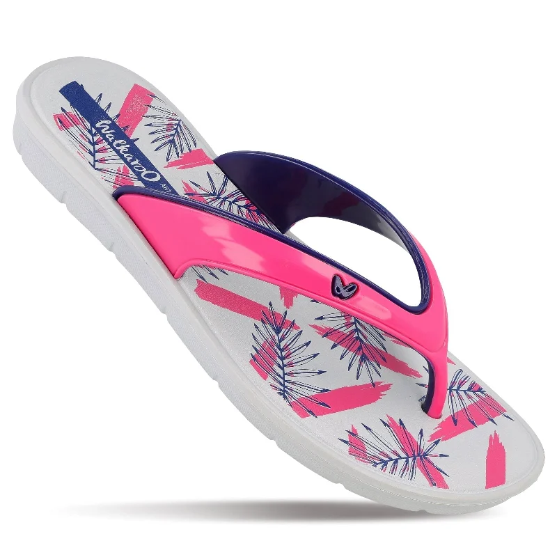 Street Casual Style Walkaroo Womens Flip Flop  - WC4857 Grey Pink