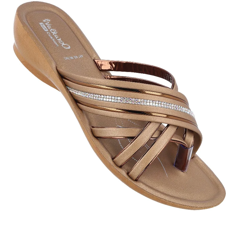 Elegant And Lazy Women's Daily Wear Sandals - WL7643 Brass