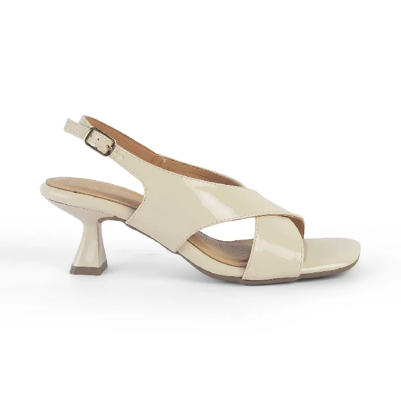 Windbreaker fashion Tresmode Belize Beige Women's Dress Heel Sandals