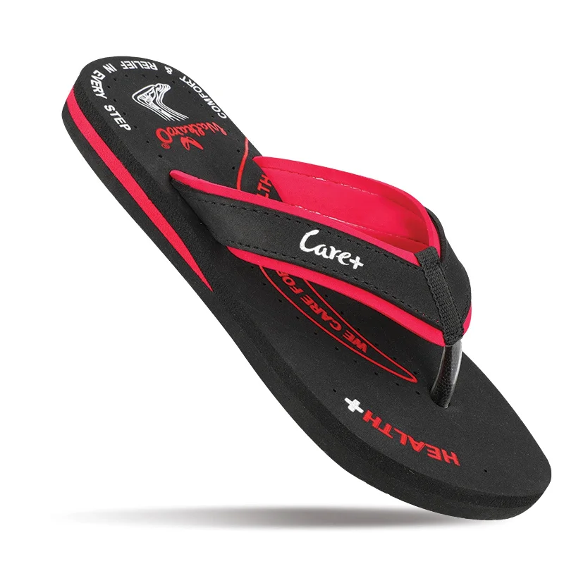 Sports Zipper Style Walkaroo Women's Care Plus Flip-Flop  - WH3959 Black Red