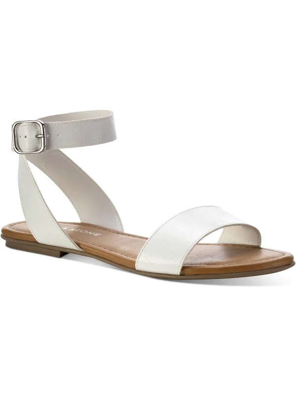 Sports Yoga Style Miiah Womens Faux Leather Ankle Buckle Flat Sandals