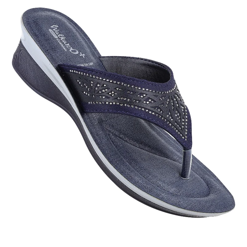 Free and comfortable Sparkles Women's Daily Wear Sandal - WE2024 Blue