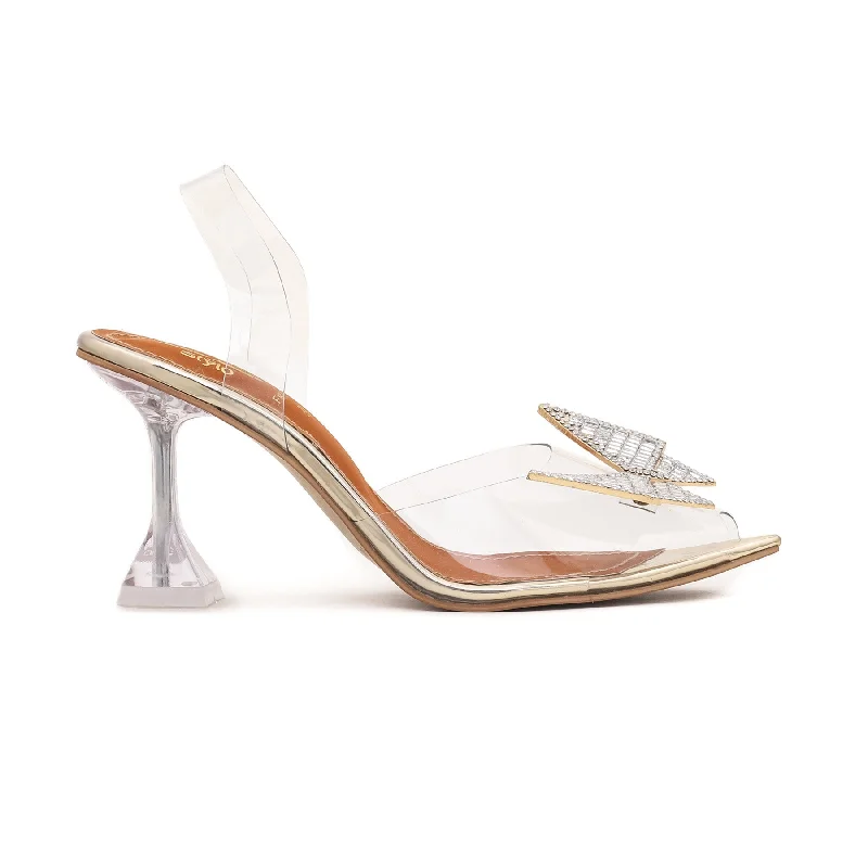 High waist design Golden Fancy Bridal Sandal FN5505