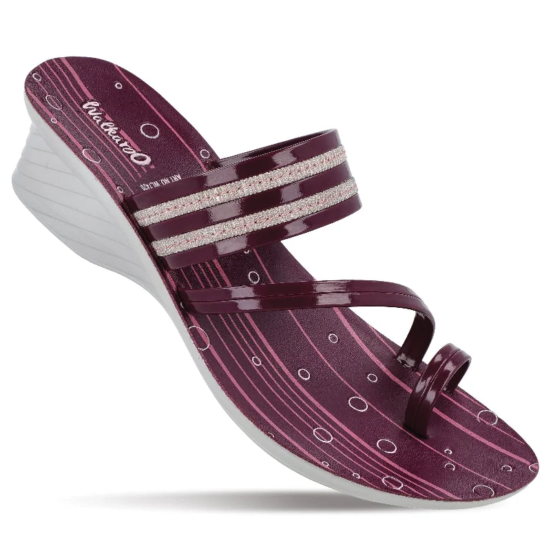 Comfortable down Walkaroo Womens Toe-Ring Slide Sandal  - WL7420 Grape