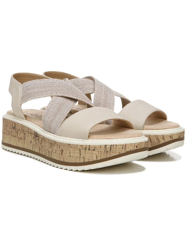Sports Casual Style Clementine Womens Cushioned Footbed Slip-On Wedge Sandals