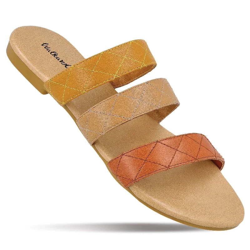 High-end atmosphere Walkaroo Womens Fancy Hand Made Footwear  - WP97014 Brown