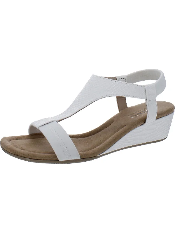 Trendy and versatile Vacanza Womens Faux Leather Wedge Sandals