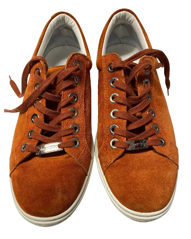 Dynamic Fashion Jimmy Choo Cash Trainers in Brown Suede