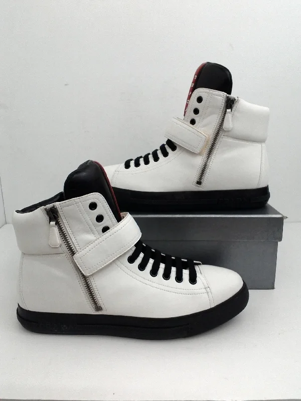 Street Style Suit Prada Women's Calzature Donna White/Black Leather Size 39