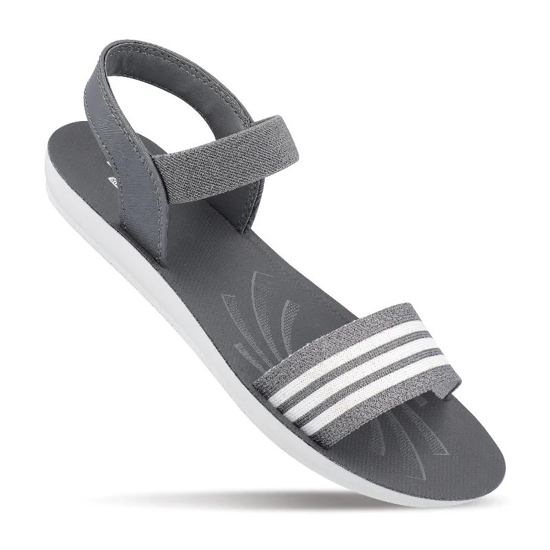 Street Casual Style Blue Tyga Womens Ankle Strap Flat Sandals  - BT2702 Grey