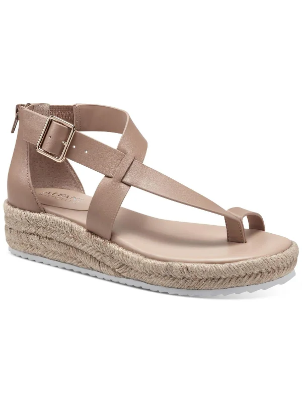 Short skirt design Moira Womens Asymmetric Toe Loop Wedge Sandals