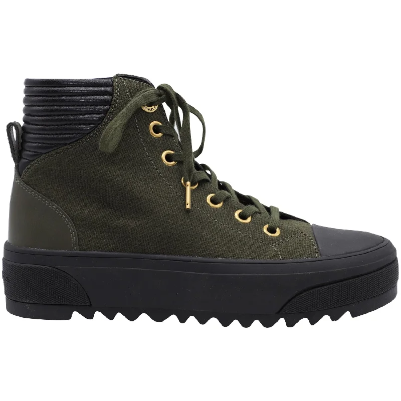 Minimal Style Michael Kors Keegan High Top Sneakers in Green Canvas