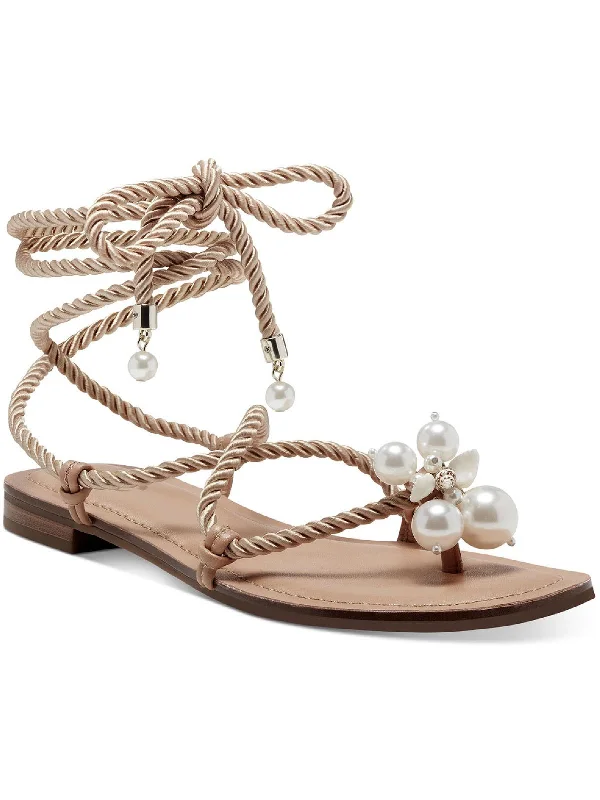 Sports Comfort Style Jerzi Womens Rope Embellished Flat Sandals
