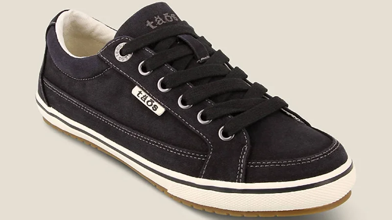 Sports Yoga Style Moc Star Shoes In Black Distressed