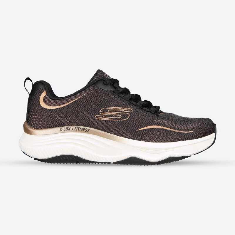 Trendy and versatile Women's Wide Fit Skechers 149837 D'lux Fitness Pure Glam Walking Sneakers