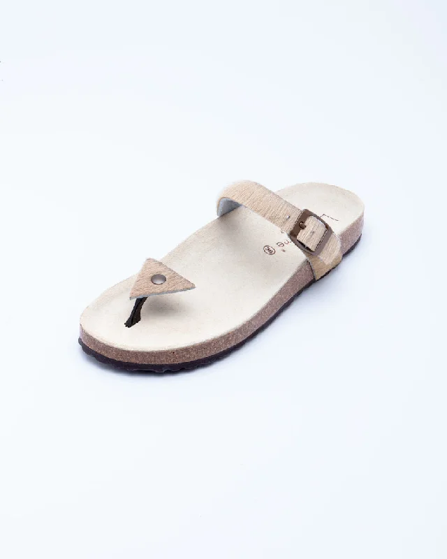 Minimal Style Women's Manu Triangle Sandal Beige Pony